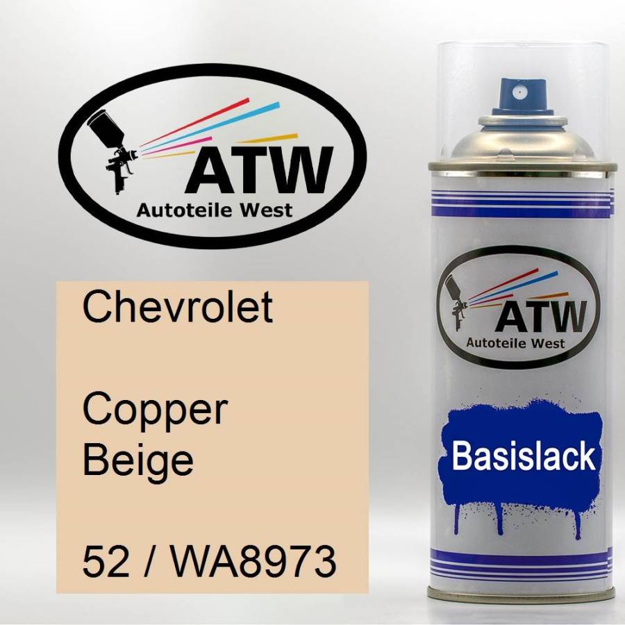 Chevrolet, Copper Beige, 52 / WA8973: 400ml Sprühdose, von ATW Autoteile West.